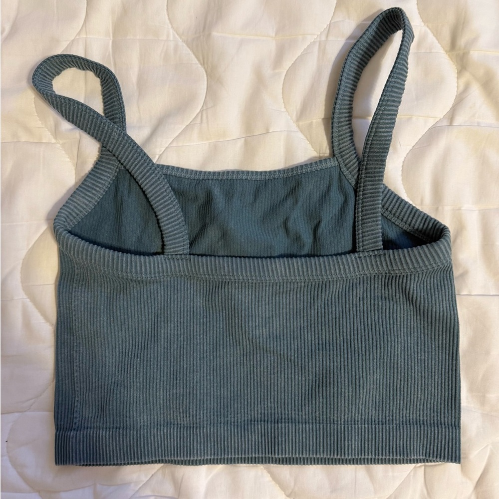 Colsie Teal Ribbed Tank Top